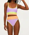 BEACH RIOT EVA BIKINI TOP IN SUNDAZED COLORBLOCK