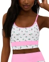 Beach Riot Emmy Floral Colorblock High Waist Bikini Bottoms In Peony Blossom