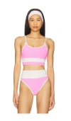 Beach Riot Eva Bikini Top In Prism Pink Stripe