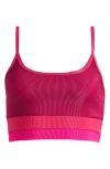 Beach Riot Eva Colorblock Bikini Top In Sorbet Red