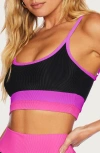 Beach Riot Eva Colorblock Bikini Top In Vivid Violet