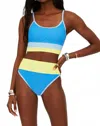 Beach Riot Eva Marina Blue Bikini Top In Animal Print