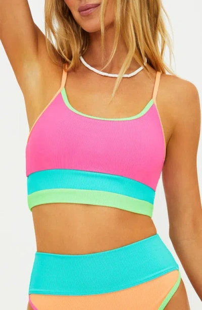 Beach Riot Eva Soft Ribbed Top In Aqua Haze In Multi