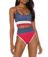 Beach Riot Eva Top In Patriotic Polka Dot In Multi