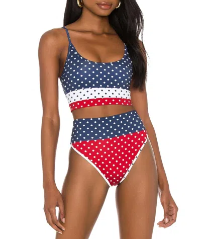 Beach Riot Eva Top In Patriotic Polka Dot In Multi