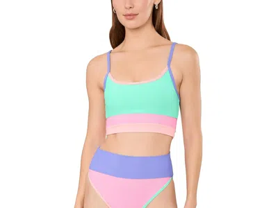 Beach Riot Eva Top Women's Lingerie Sherbert Shores Color-block: Xl In Multi