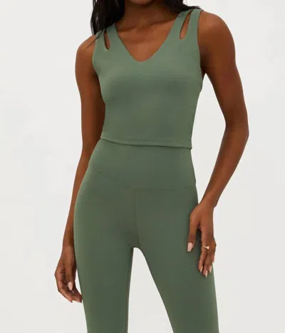 Beach Riot Evelina Top In Queen Palm In Queen Palm Waffle
