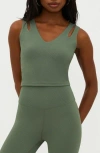 Beach Riot Evelina Top In Queen Palm In Queen Palm Waffle