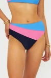 Beach Riot Evie Rib Colorblock Bikini Bottoms In Multi