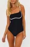 Beach Riot Faith One Piece In Black/white In Multi