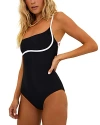 Beach Riot Faith One-piece Swimsuit In Black White