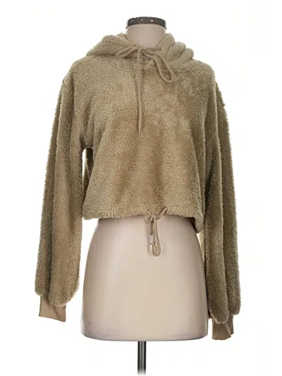 Pre-owned Beach Riot Faux Fur Jacket In Gold