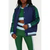 Beach Riot Colorblocked Flight Jacket In Blue