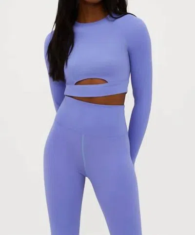 Beach Riot Francine Long Sleeve Crop Top In Periwinkle In Blue