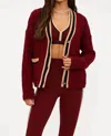 Beach Riot Gene Long Sleeves Cardigan In Maroon Merlot In Burgundy