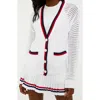 Beach Riot Gene Open Stitch Cotton Cardigan In Americana