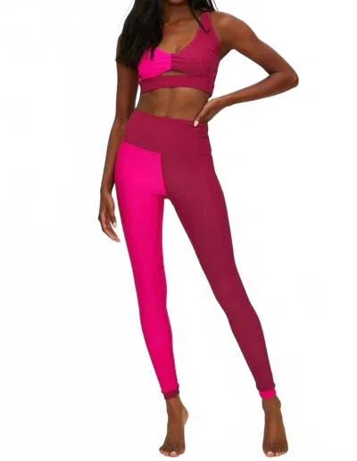 Beach Riot Genesis Leggings In Sweetheart Colorblock In Pink