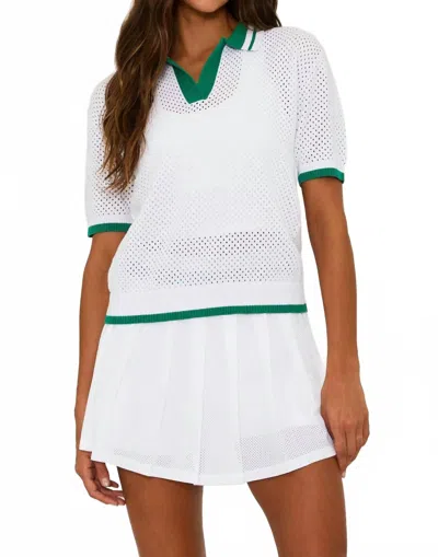 BEACH RIOT GIANA RIBBED COLLAR TOP IN WHITE