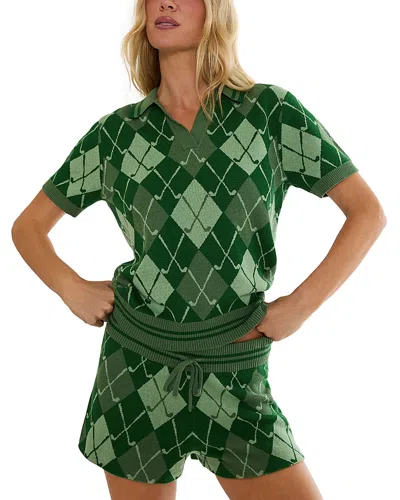 Beach Riot Giana Short Sleeve Sweater In Green