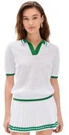 Beach Riot Giana Open Stitch Top In Courtside White