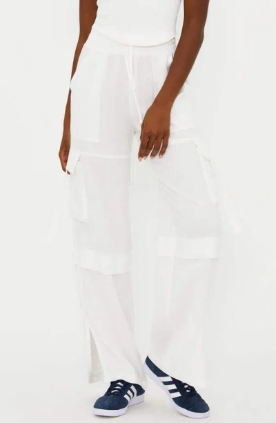 Beach Riot Gianna Cotton & Linen Cargo Trousers In White