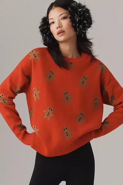 Beach Riot Gingerbread Oversized Crew-neck Sweater In Orange