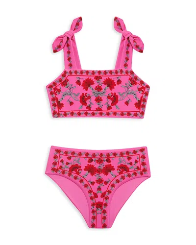 Beach Riot Girls' Little Stella Janie Two Piece Swimsuit - Little Kid, Big Kid In Pink