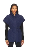 Beach Riot Glenn Belted Short Sleeve Quilted Vest In Ultramarine