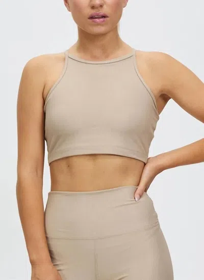 Beach Riot Glitter Anna Top In Taupe In Gray