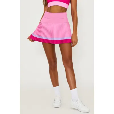 Beach Riot Gloria Pleated Skirt In Raspberry
