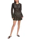 Beach Riot Goldie Lace Long Sleeve Cotton Blend Cover-up Dress In Black