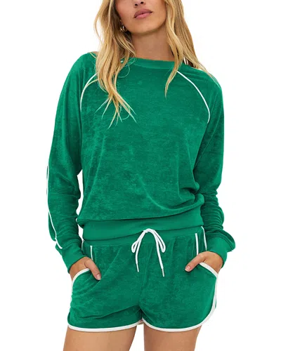 Beach Riot Greer Piped Velour Top In Forest Park