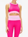 Beach Riot Gwen Colorblock Racerback Sports Bra In Pink