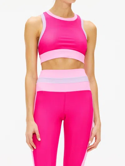 BEACH RIOT GWEN COLORBLOCK RIBBED TOP IN PINK