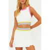 Beach Riot Gwen Rib Colorblock Sports Bra In White