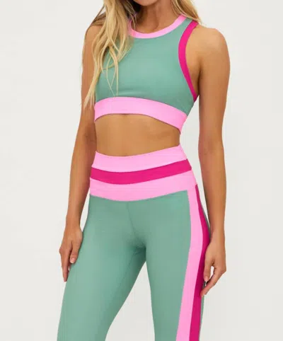 BEACH RIOT GWEN SLEEVELESS TOP IN SAGE BLOOM COLORBLOCK