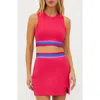 Beach Riot Gwen Stripe Accent Textured Crop Tank In Orchid Cable