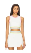Beach Riot Gwen Rib Colorblock Sports Bra In White