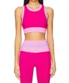 Beach Riot Gwen Colorblock Racerback Sports Bra In Pink