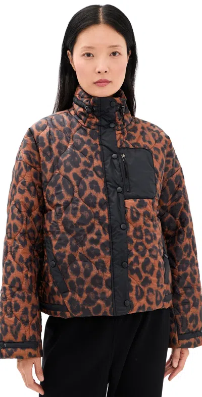 Beach Riot Harvie Jacket Caramel Leopard In Animal Print