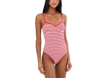 Beach Riot Hayes One-piece Women's Swimsuits One Piece Crimson Stripe: Xs In Red