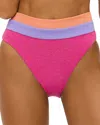 Beach Riot Heidi Colorblock High Waist Bikini Bottoms In Coral Bay Colorblock