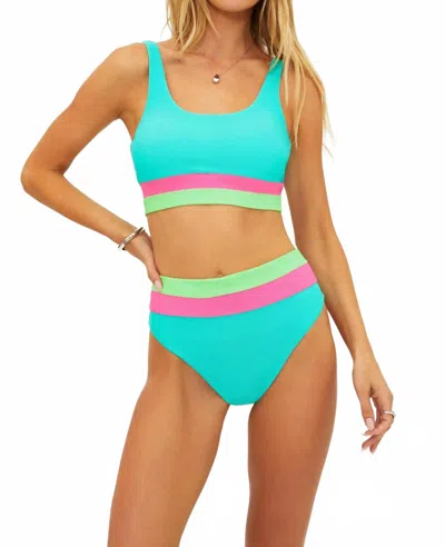 Beach Riot Heidi Bikini Bottom In Strawberry Ice Colorblock In Multi