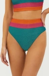 Beach Riot Heidi High-waist Bikini Bottom In Sorbet Sea Colorlbock