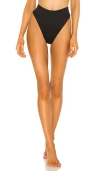 Beach Riot Amarie Rib High Waist Bikini Bottoms In Black