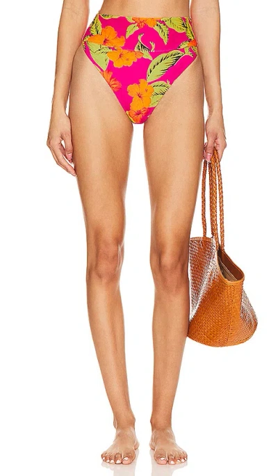 Beach Riot Highway Bikini Bottom In Hibiscus Sunset