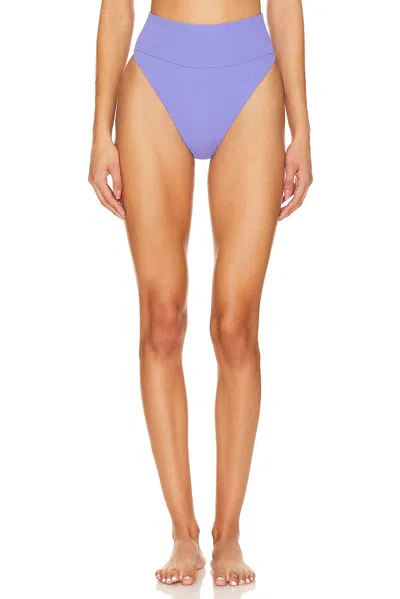 Beach Riot Highway Bottom Women Periwinkle Waffle Stretch Swimwear Buu627 In Purple