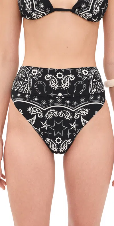 Beach Riot Highway Bikini Bottoms Bandana Black