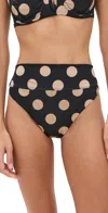 Beach Riot Highway Bikini Bottoms Midnight Polka Dot In Black