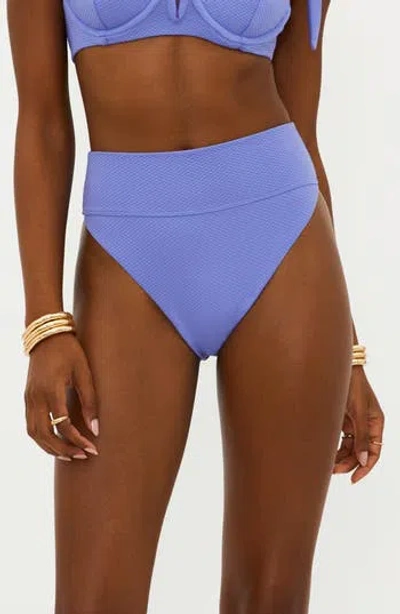 Beach Riot Highway Bikini Bottoms In Periwinkle Waffle